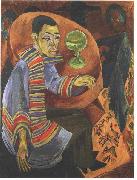 Ernst Ludwig Kirchner The drinker - selfportrait France oil painting artist
